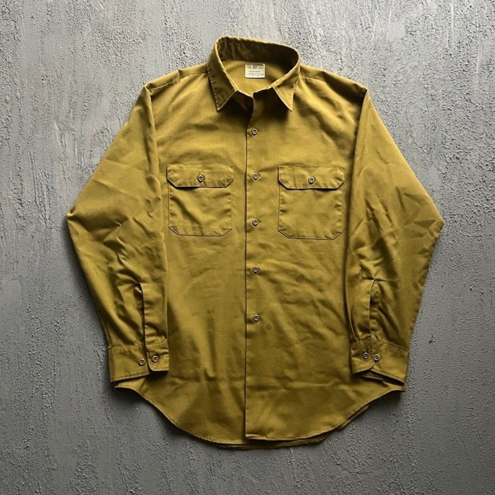 Vintage Big Mac Button Up Shirt‎ Men Large 1970s Workwear